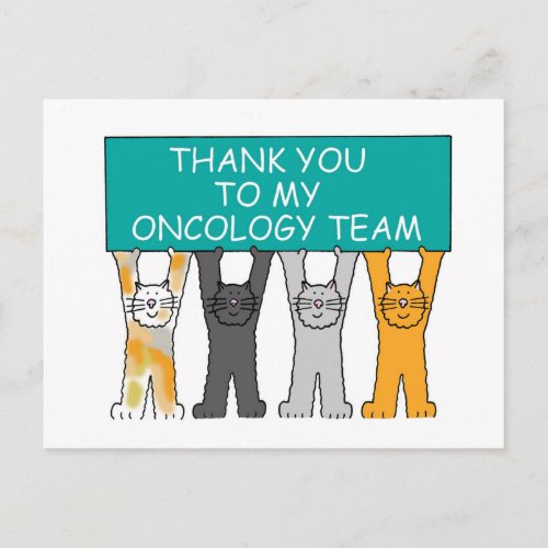 Ovarian Oncology Team Thanks Cartoon Cats Postcard