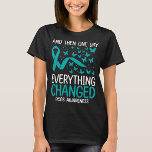Ovary Warrior Ribbon Fighter PCOS Awareness T-Shirt