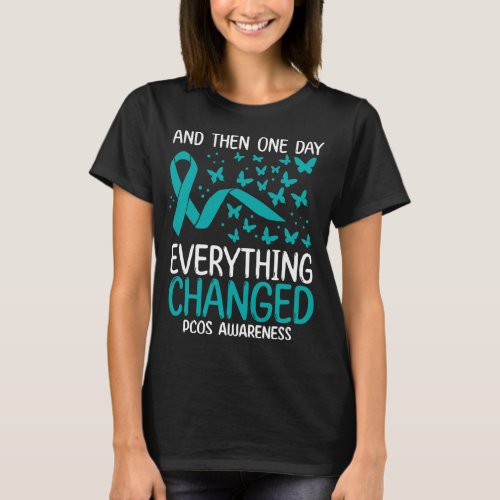 Ovary Warrior Ribbon Fighter PCOS Awareness T_Shirt