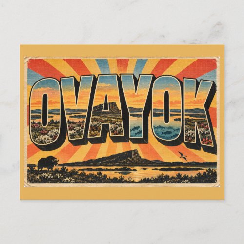 Ovayok NU Esker Tundra Arctic Park Art Postcard