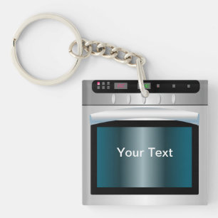 Oven graphic with personalized text keychain