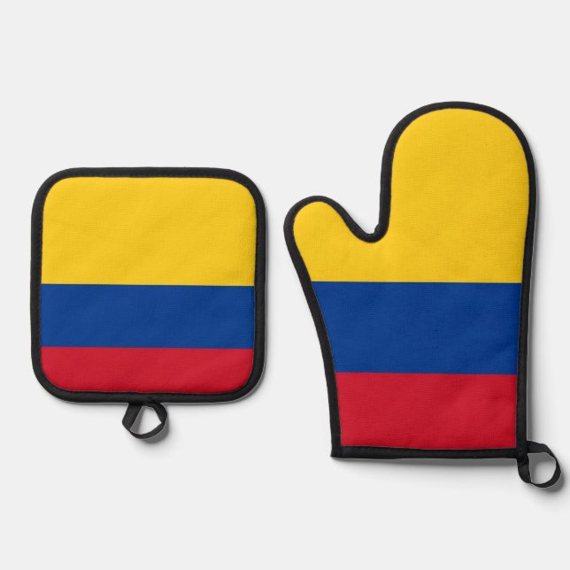 Oven Mitt and Pot Holders, Colombia flag Oven Mitt & Pot Holder Set (Front)