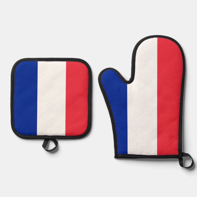 Oven Mitt and Pot Holders, France flag Oven Mitt & Pot Holder Set (Front)