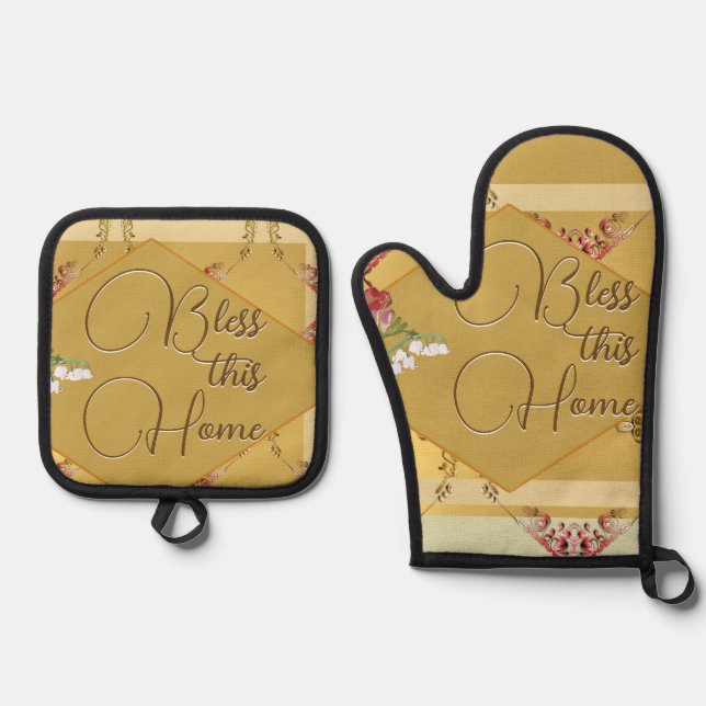 Oven Mitt and Pot Holders Oven Mitt & Pot Holder Set (Front)