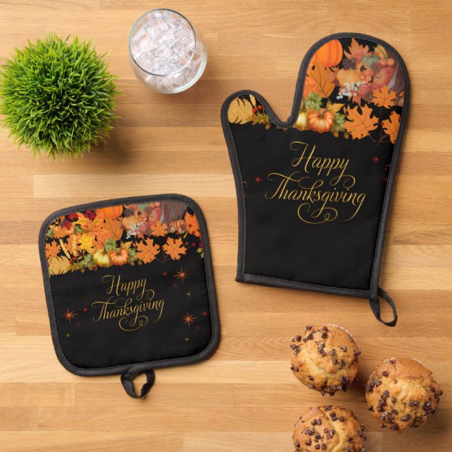 Oven Mitt and Pot Holders Set (Top Down)