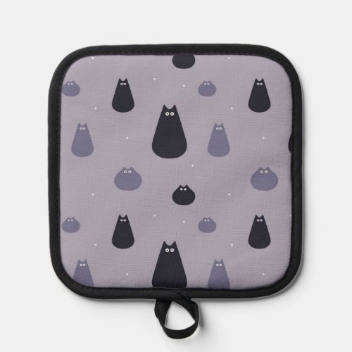 Oven mitt with funny cats gray pot holder