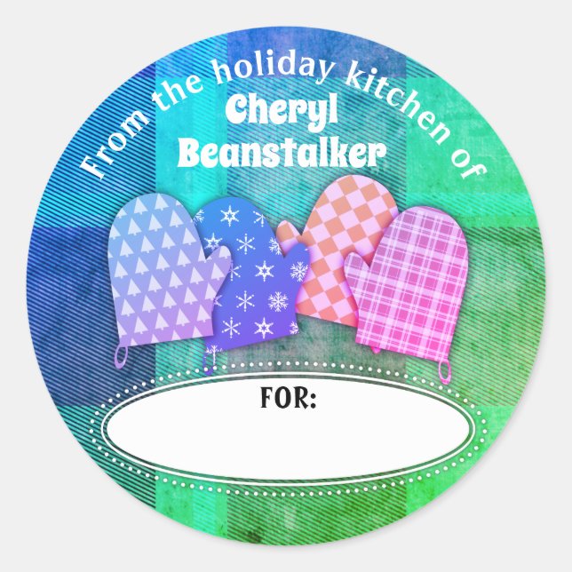 Oven mitts Christmas from the kitchen of sticker (Front)