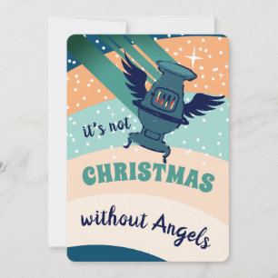 Oven stove angel personalized Christmas card