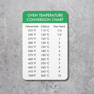 oven temperature conversion chart magnet