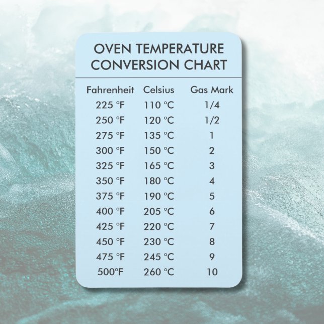 oven temperature conversion chart pastel blue magnet (Custom Own Text Bright Red Simple Bumper Sticker
)