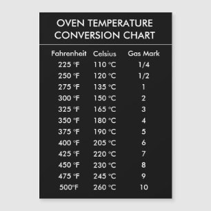 oven temperature conversion chart red