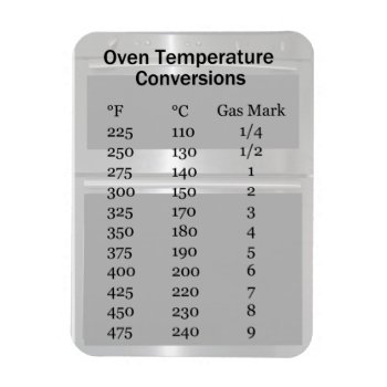 Oven Temperature Conversion Magnet by inspirationzstore at Zazzle