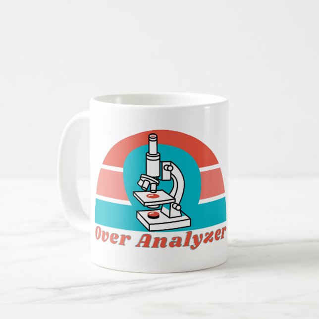 Over Analyzer - Microscopic Lab Tech Coffee Mug (Front Left)