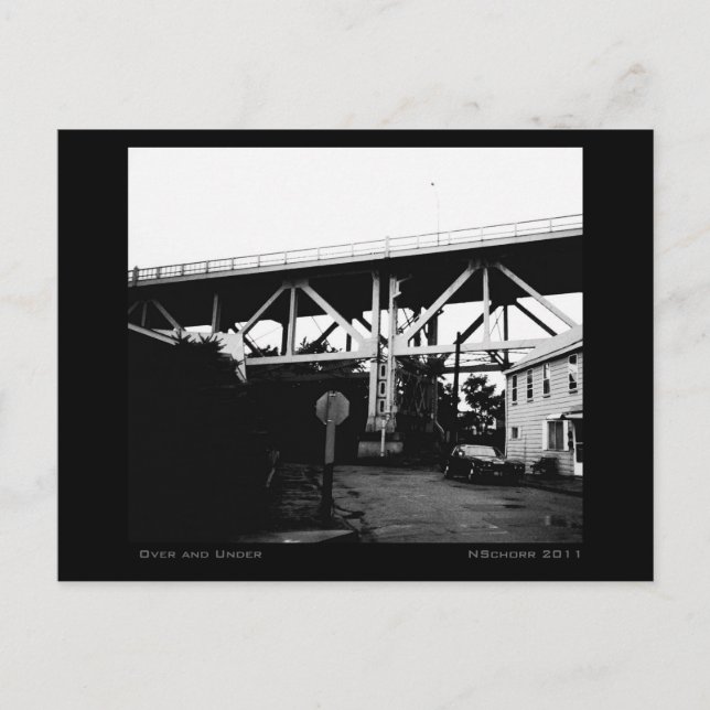 Over and Under Urban Industrial Landscape Postcard (Front)