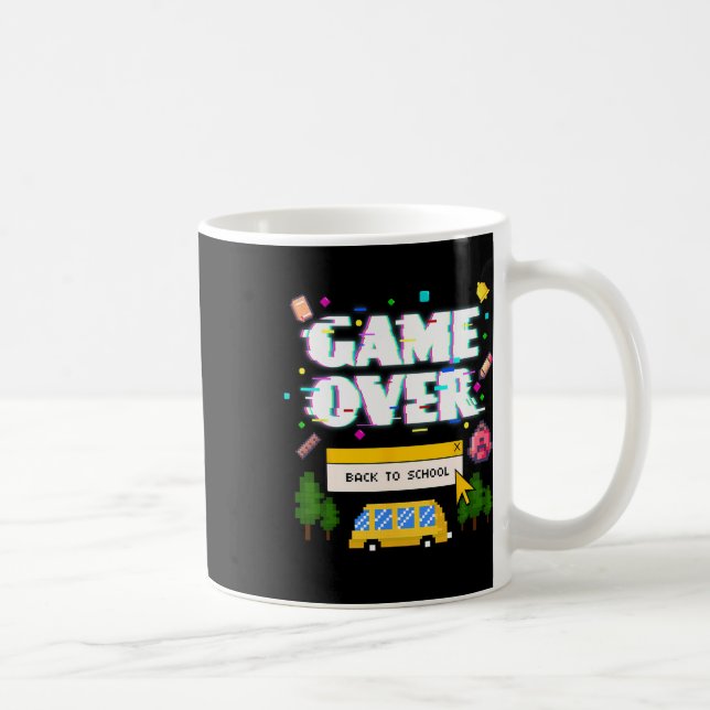 Over Back To School Funny Retro Gamer Teacher Stud Coffee Mug (Right)