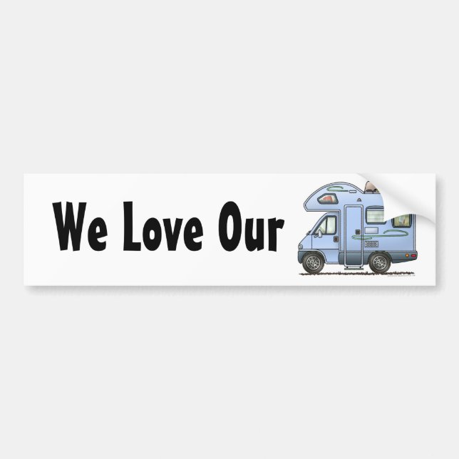 Over Cab Camper RV Bumper Sticker (Front)