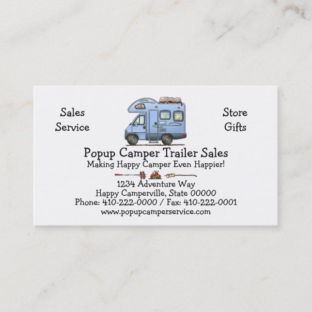 Over Cab Camper RV Business Card (Front)