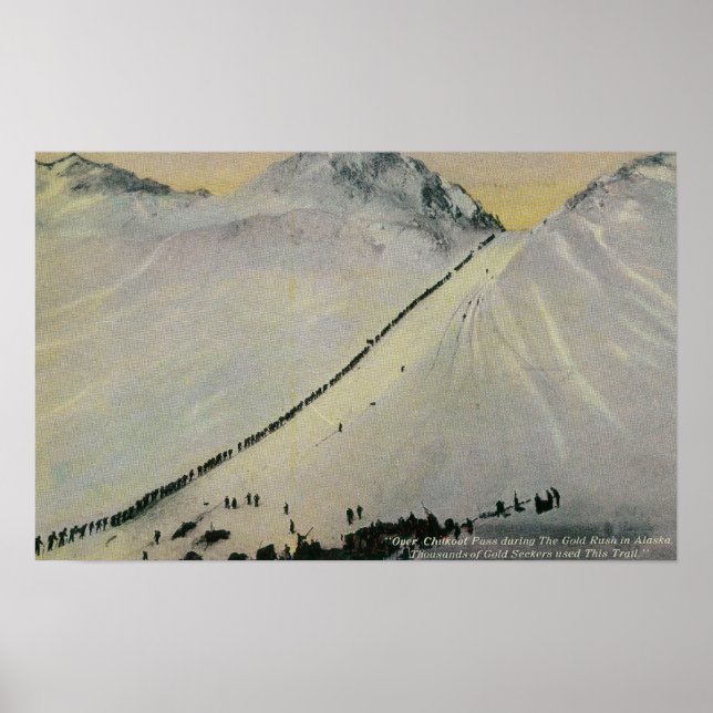 Over Chilkoot Pass During Gold Rush, Alaska Poster (Front)
