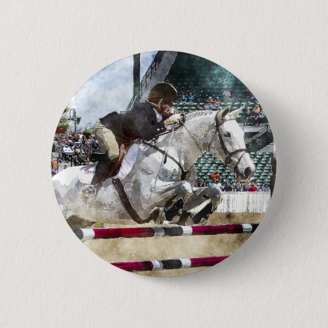 Over Easy Hunter Jumper Show Jumping Button (Front)
