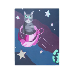 Over It Cat Metal Print