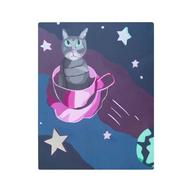 Over It Cat Metal Print (Front)