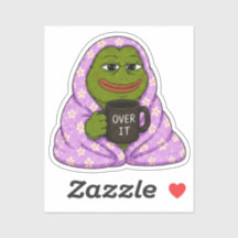 Over It Frog Cozy Meme Sticker