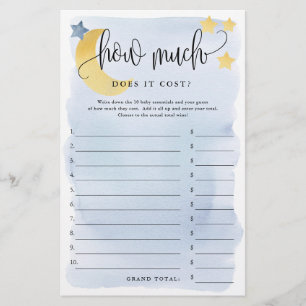 Over Moon, How Much is It-Pink Paper Game Card