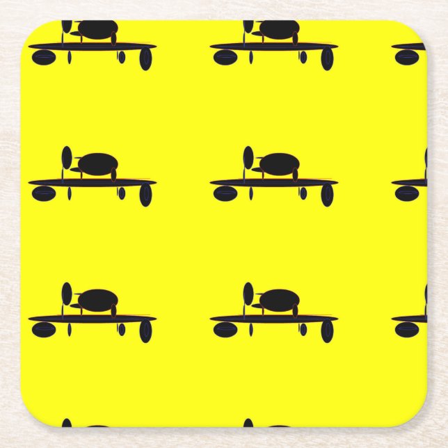 Over my Head Square Paper Coaster (Front)