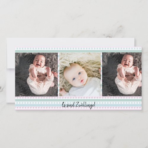 Over_night design _ personalized twins thank you card