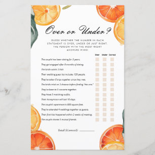 Over or Under Aperol Spritz Bridal Shower Game