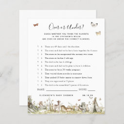 Over or Under | Baby Shower Game | Zazzle