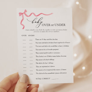 Over or Under Baby Shower Game Invitation