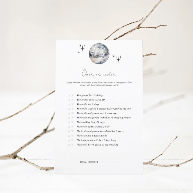 Over Or Under Disco Ball Bridal Shower Game (Creator Uploaded)