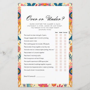 Over or Under Floral Mexican Bridal Shower Game