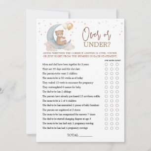Over Or Under Game Over the Moon Baby Shower Card