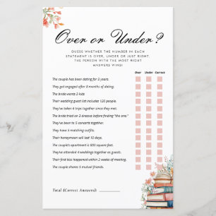Over or Under New Chapter Bridal Shower Game