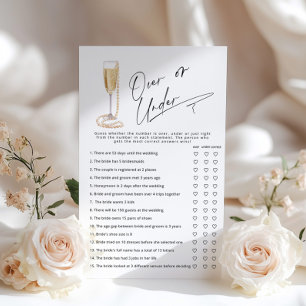 Over or Under Pearls and Prosecco bridal game