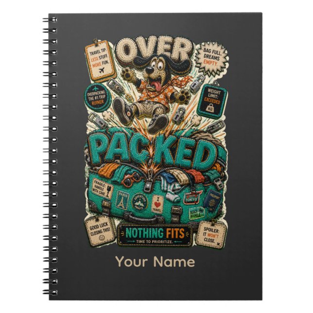Over Packed Personalized Funny Student Notebook (Front)