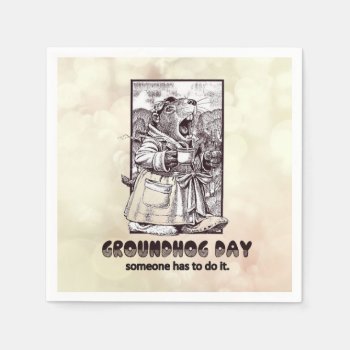 Over Rated? Groundhog Day Party Paper Napkins by ZazzleHolidays at Zazzle