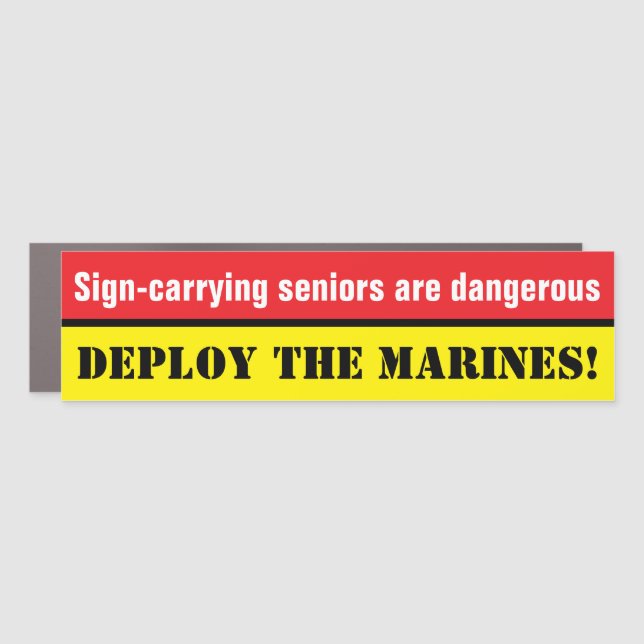 Over-reaction to protesters  car magnet (Front)