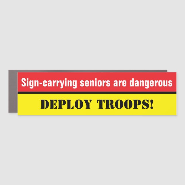 Over-reaction to protesters  car magnet (Front)