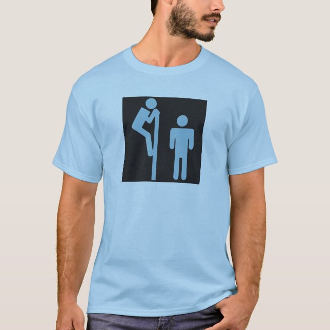 Over Stall Peeper Voyeur Public Restroom T-Shirt (Front)