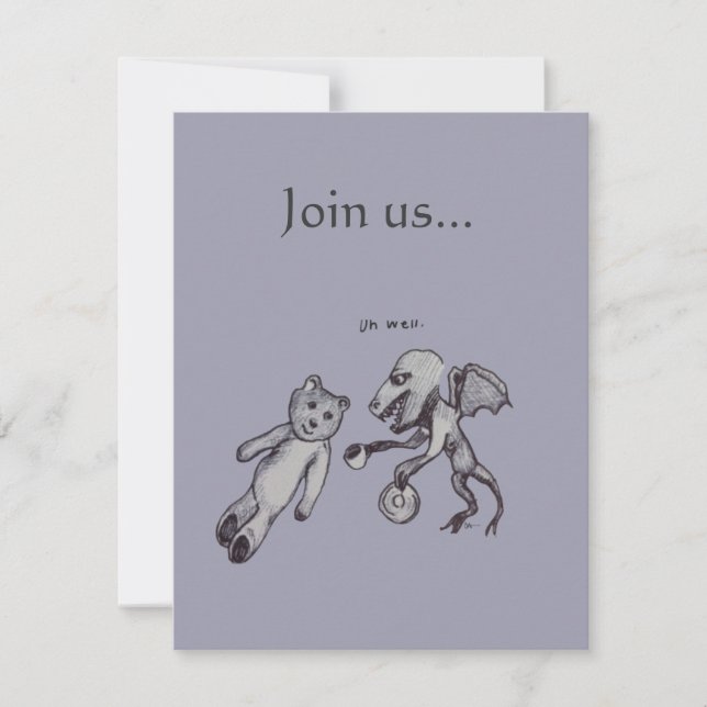 Over Tea Dragon and Bear Invitation (Front)