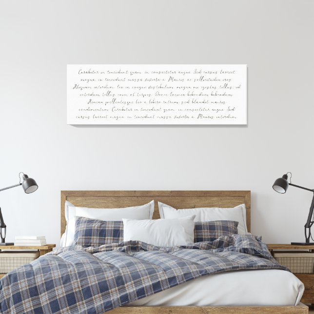 Over the bed custom song lyric poem quote canvas print (Insitu(Bedroom))