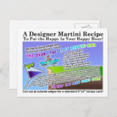 Over The Cliff Margarita Martini Recipe Postcard (Front/Back)