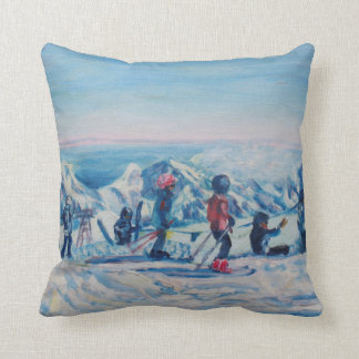 Over the clouds throw pillow