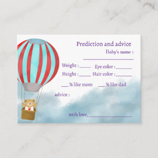 Over the Clouds You Come to Me Baby Shower Advice Card