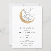 Over the Gold Glittery Moon Baby Shower Invitation (Front)