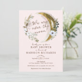 Over The Gold Moon Dreamy Boho Pink Baby Shower Invitation (Standing Front)