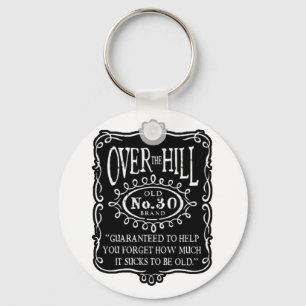 Over The Hill 30th Birthday Keychain